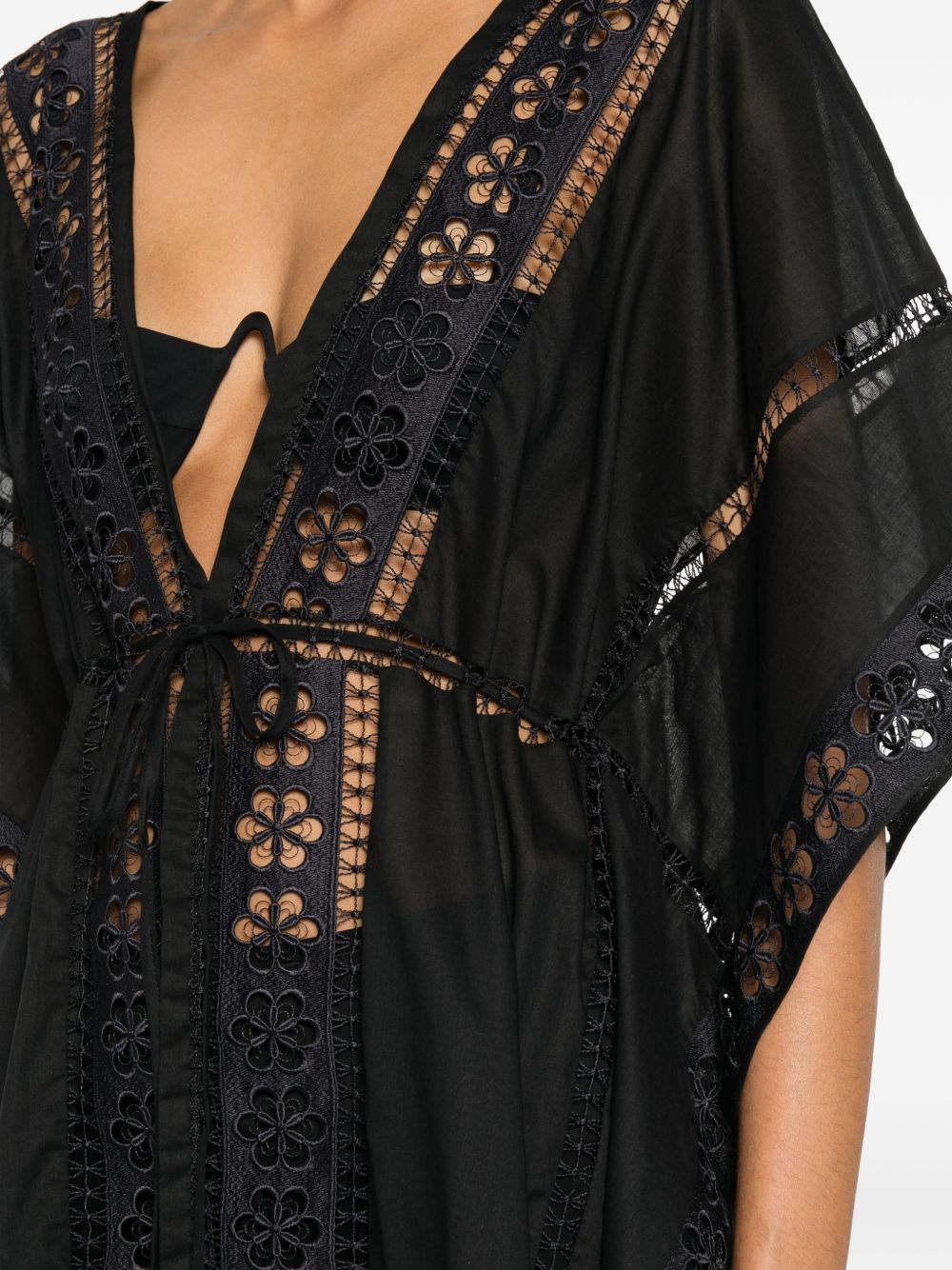 Top con inserti in pizzo in nero Charo ruiz ibiza 1989 - donna 