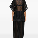 Top con inserti in pizzo in nero Charo ruiz ibiza 1989 - donna 