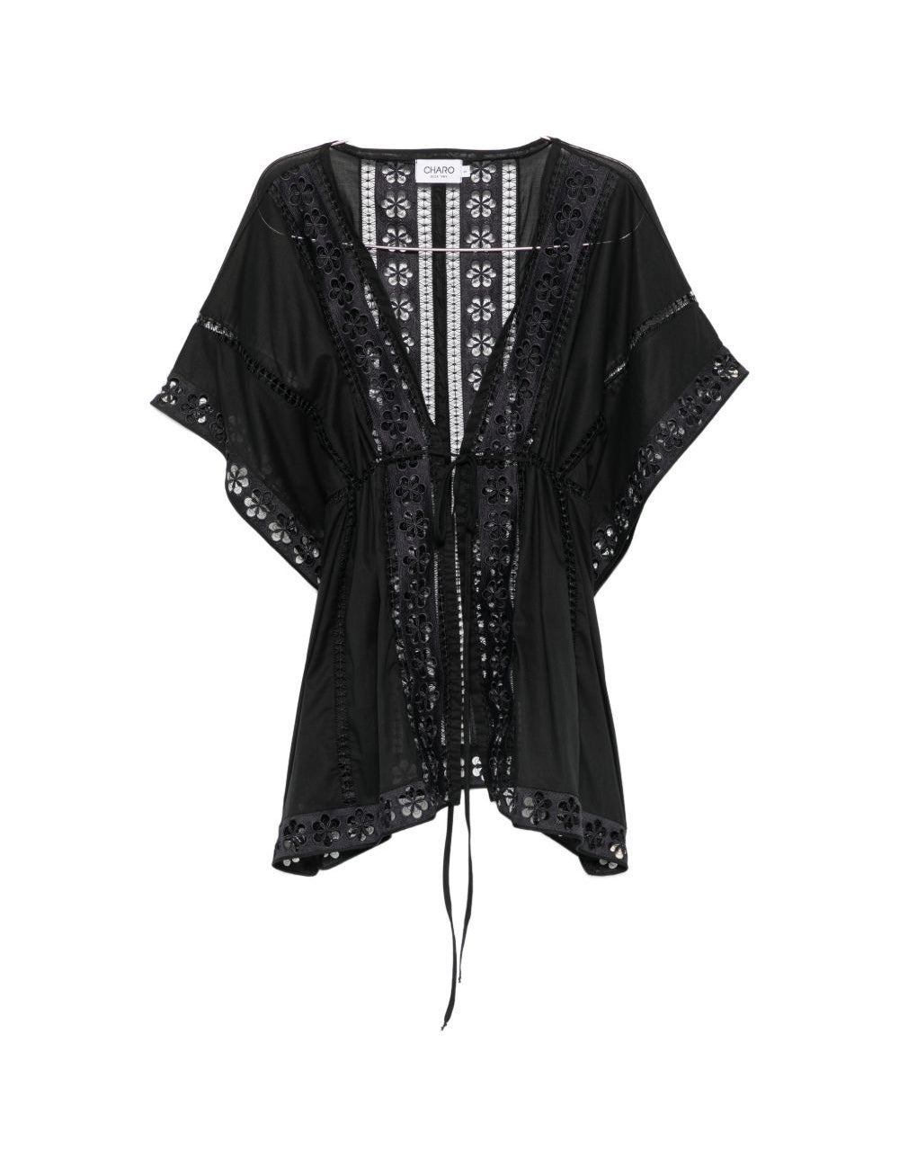 Top con inserti in pizzo in nero Charo ruiz ibiza 1989 - donna 