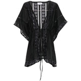 Top con inserti in pizzo in nero Charo ruiz ibiza 1989 - donna 