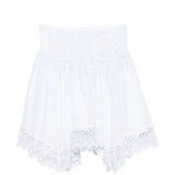 Minigonna a balze con bordi in pizzo in bianco Charo ruiz ibiza 1989 - donna 