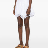 Minigonna a balze con bordi in pizzo in bianco Charo ruiz ibiza 1989 - donna 