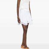 Minigonna a balze con bordi in pizzo in bianco Charo ruiz ibiza 1989 - donna 