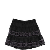 Minigonna a strati con dettagli  in pizzo lea in nero Charo ruiz ibiza 1989 - donna 