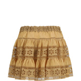 Gonna mini ricamata in beige CHARO RUIZ IBIZA 1989 