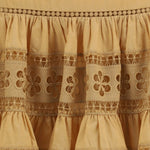 Gonna mini ricamata in beige CHARO RUIZ IBIZA 1989 