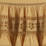 Gonna mini ricamata in beige CHARO RUIZ IBIZA 1989 