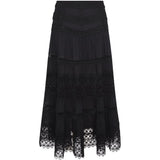 Gonna a balze con dettagli in pizzo Serza in nero Charo ruiz ibiza 1989 - donna 