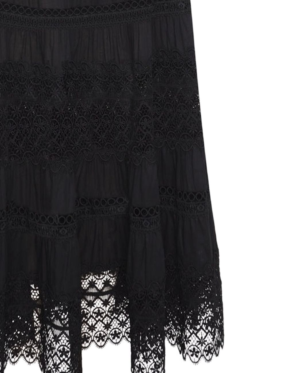 Gonna a balze con dettagli in pizzo Serza in nero Charo ruiz ibiza 1989 - donna 
