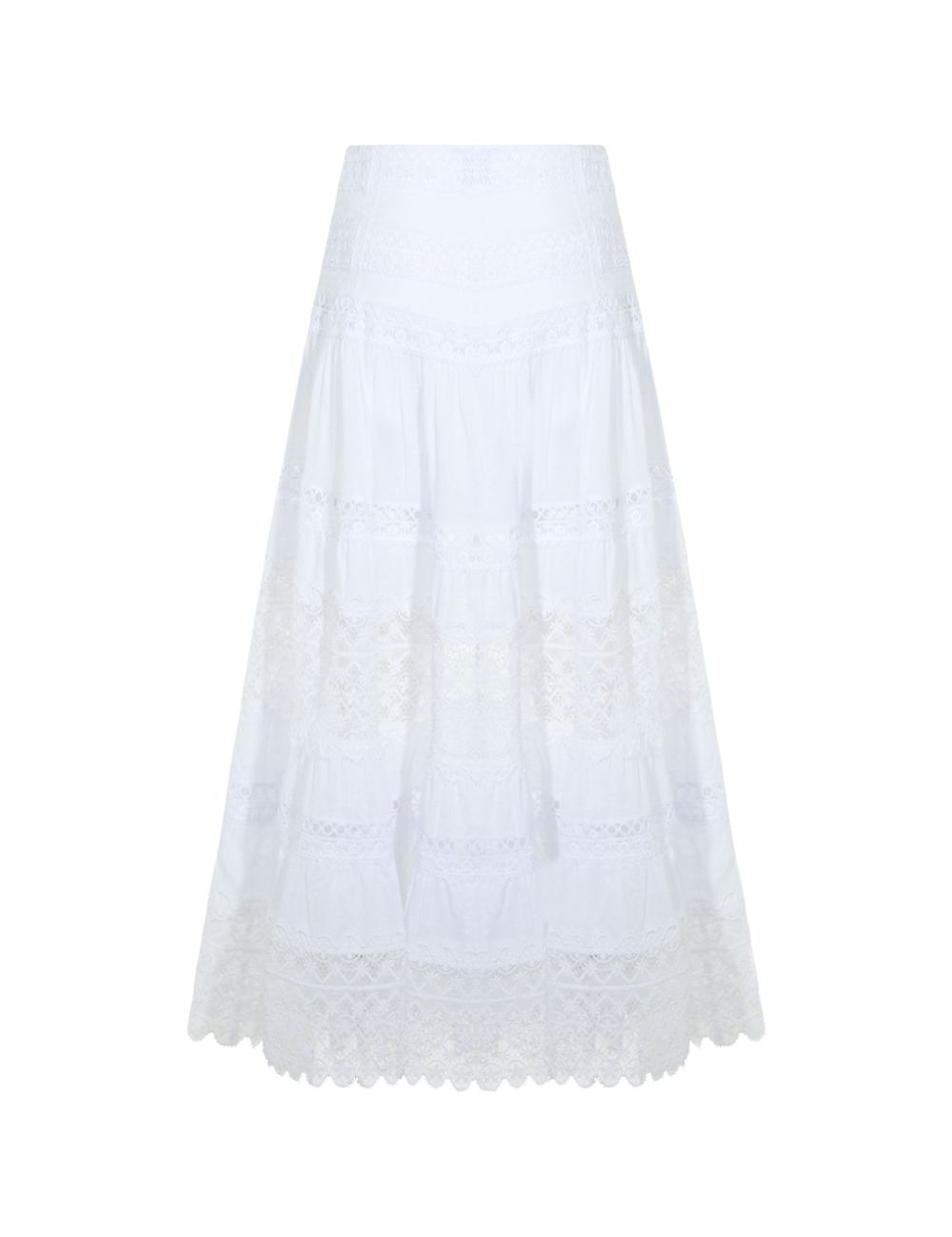 Gonna a balze con dettagli in pizzo Serza in bianco Charo ruiz ibiza 1989 - donna 