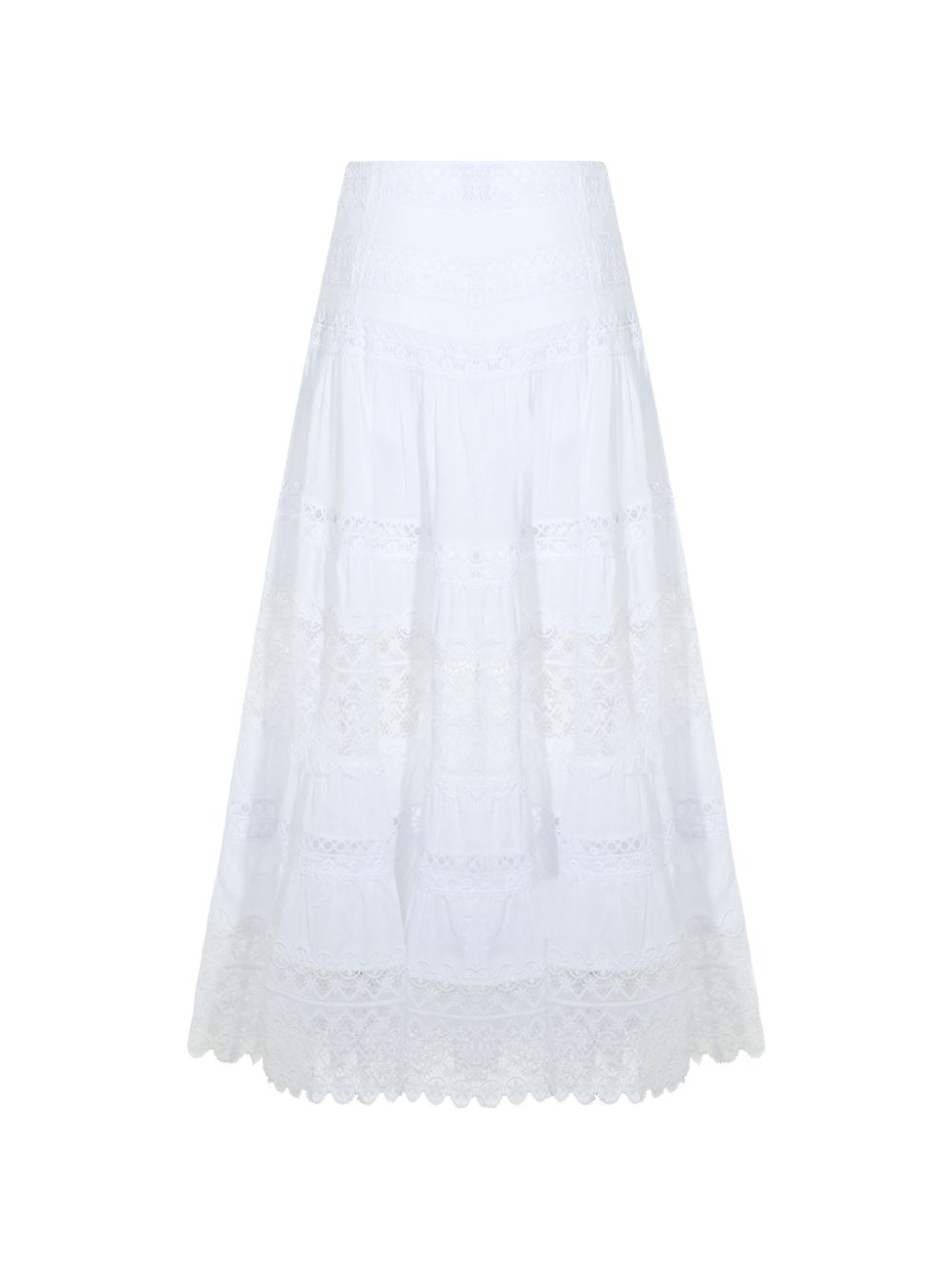 Gonna a balze con dettagli in pizzo Serza in bianco Charo ruiz ibiza 1989 - donna 