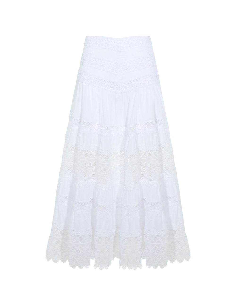 Gonna a balze con dettagli in pizzo Serza in bianco Charo ruiz ibiza 1989 - donna 