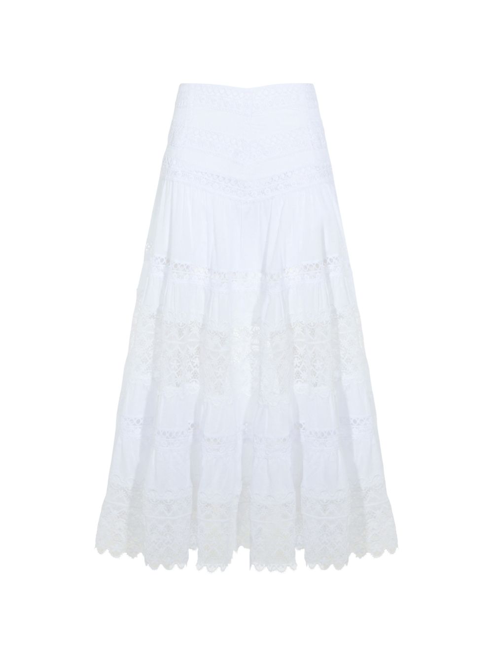 Gonna a balze con dettagli in pizzo Serza in bianco Charo ruiz ibiza 1989 - donna 