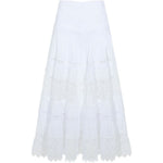 Gonna a balze con dettagli in pizzo Serza in bianco Charo ruiz ibiza 1989 - donna 