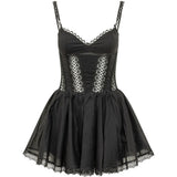Mini abito gardenia con dettagli in pizzo in nero Charo ruiz ibiza 1989 - donna 