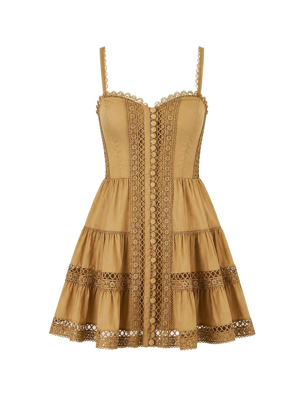 Abito corto lenora in marrone charo ruiz - donna 