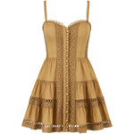 Abito corto lenora in marrone charo ruiz - donna 