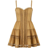Abito corto lenora in marrone charo ruiz - donna 