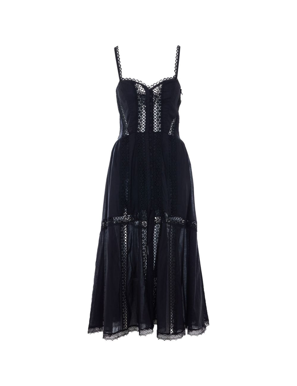Abito con inserti in pizzo dafelle in nero Charo ruiz ibiza 1989 - donna 