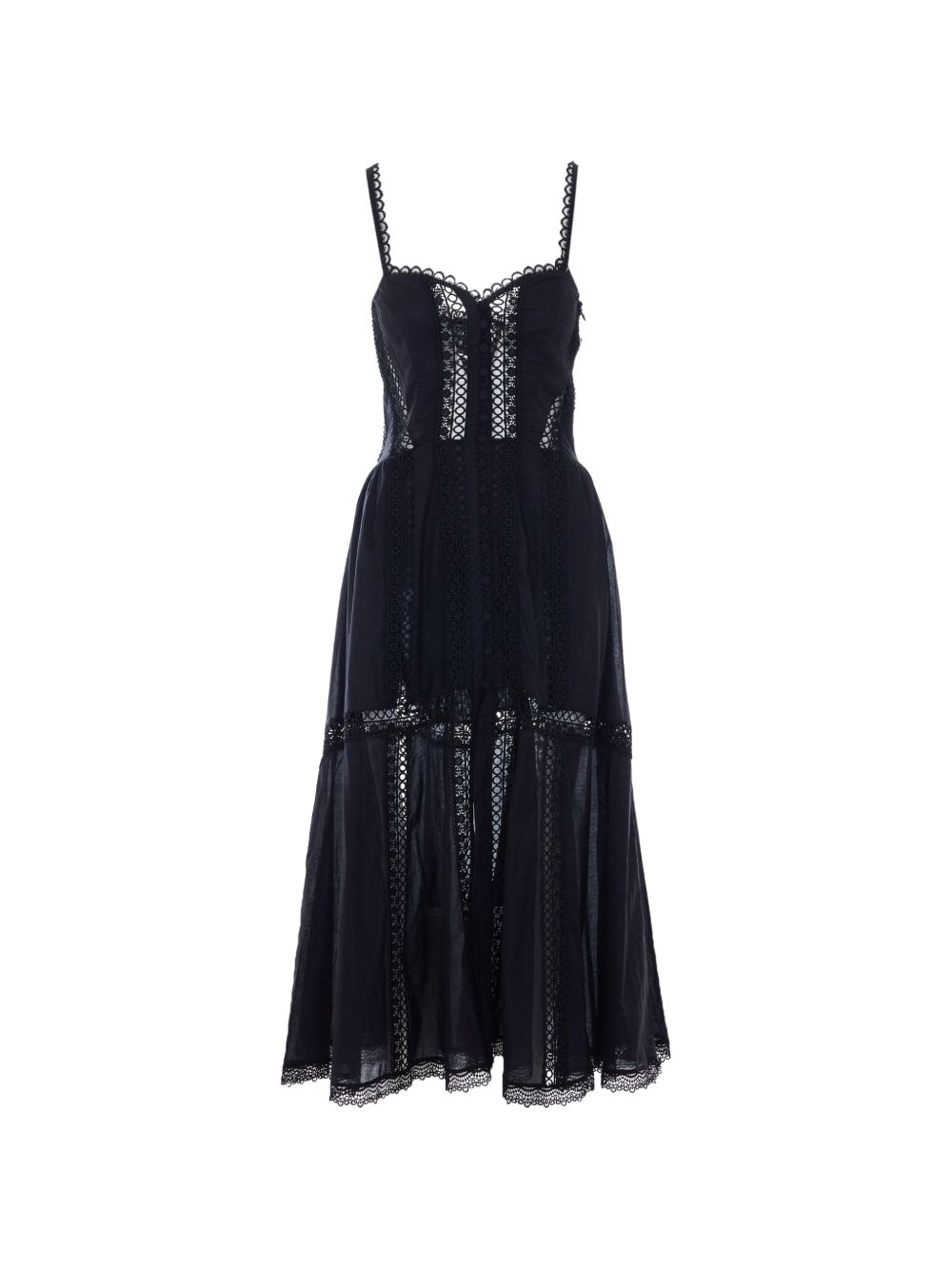 Abito con inserti in pizzo dafelle in nero Charo ruiz ibiza 1989 - donna 