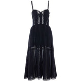Abito con inserti in pizzo dafelle in nero Charo ruiz ibiza 1989 - donna 