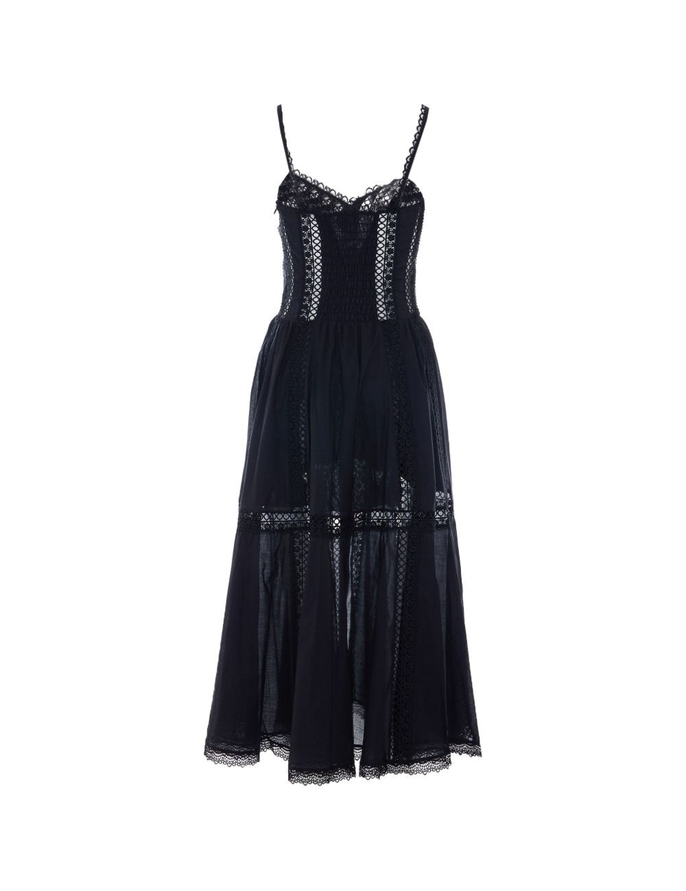 Abito con inserti in pizzo dafelle in nero Charo ruiz ibiza 1989 - donna 