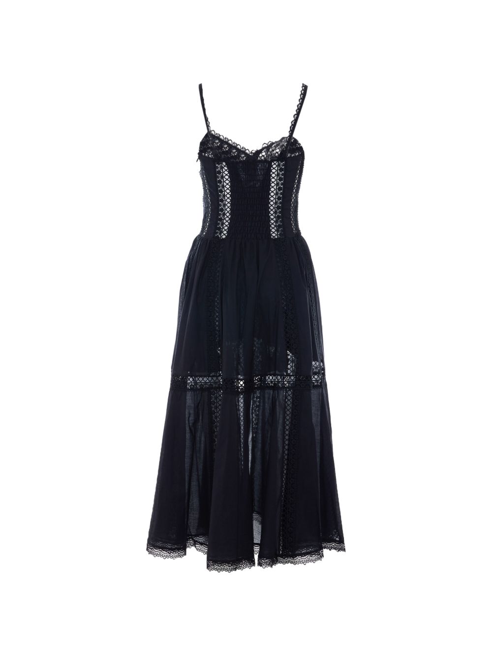 Abito con inserti in pizzo dafelle in nero Charo ruiz ibiza 1989 - donna 