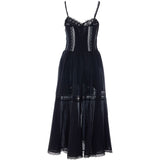 Abito con inserti in pizzo dafelle in nero Charo ruiz ibiza 1989 - donna 