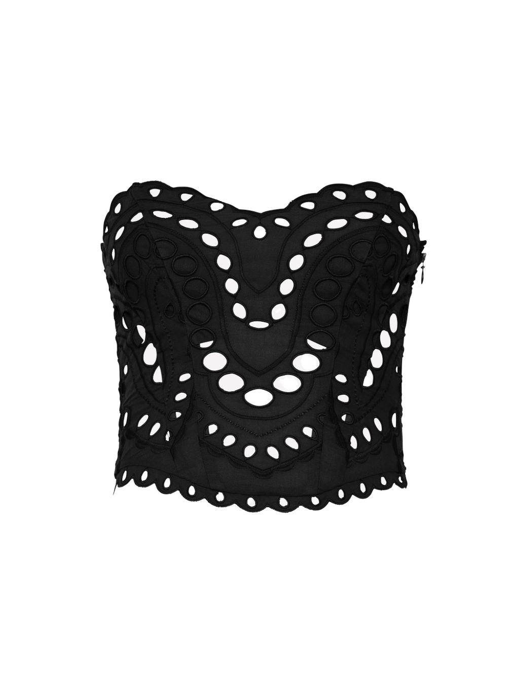 Top a corsetto in broderie-anglaise kai in nero Charo ruiz ibiza 1989 - donna 