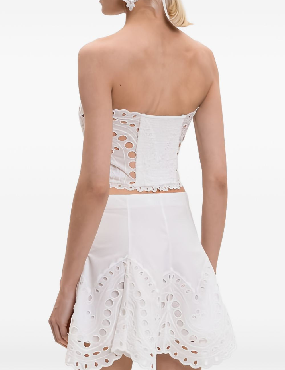 Top a corsetto in broderie-anglaise kai in bianco Charo ruiz ibiza 1989 - donna 
