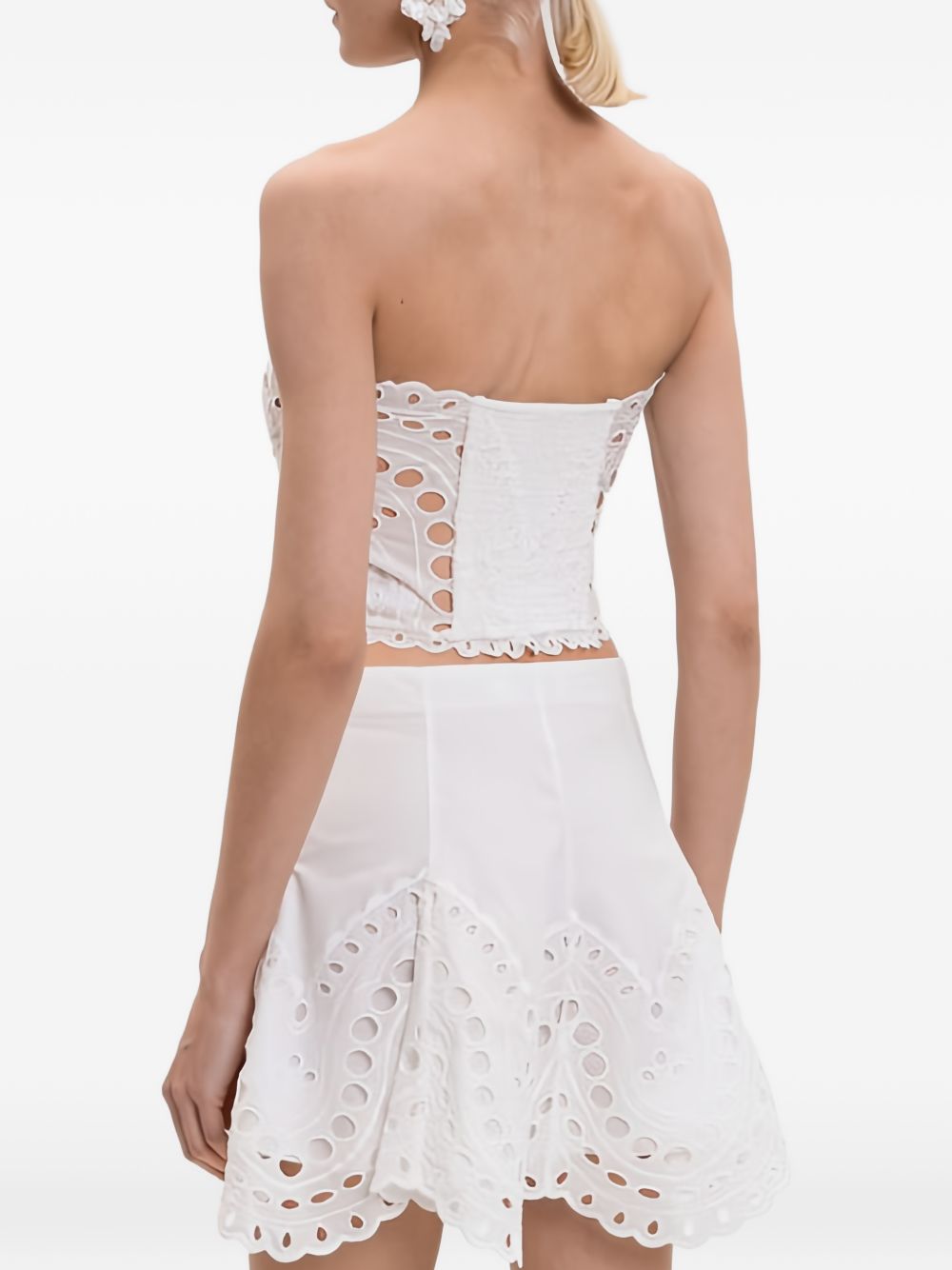 Top a corsetto in broderie-anglaise kai in bianco Charo ruiz ibiza 1989 - donna 