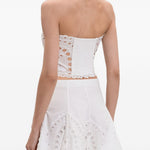 Top a corsetto in broderie-anglaise kai in bianco Charo ruiz ibiza 1989 - donna 