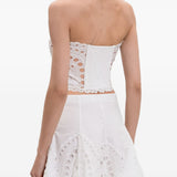 Top a corsetto in broderie-anglaise kai in bianco Charo ruiz ibiza 1989 - donna 