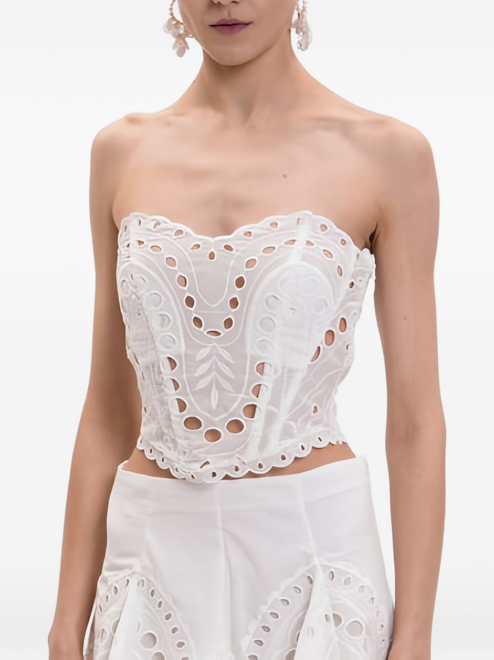 Top a corsetto in broderie-anglaise kai in bianco Charo ruiz ibiza 1989 - donna 