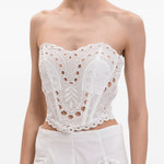 Top a corsetto in broderie-anglaise kai in bianco Charo ruiz ibiza 1989 - donna 