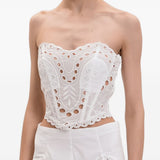 Top a corsetto in broderie-anglaise kai in bianco Charo ruiz ibiza 1989 - donna 