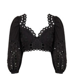Top Luna con ricamo in nero Charo ruiz ibiza 1989 - donna 