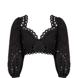 Top Luna con ricamo in nero Charo ruiz ibiza 1989 - donna 
