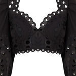 Top Luna con ricamo in nero Charo ruiz ibiza 1989 - donna 