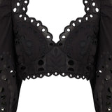 Top Luna con ricamo in nero Charo ruiz ibiza 1989 - donna 