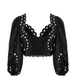 Top Luna con ricamo in nero Charo ruiz ibiza 1989 - donna 