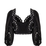 Top Luna con ricamo in nero Charo ruiz ibiza 1989 - donna 