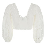 Top crop con occhielli in bianco Charo ruiz ibiza 1989 - donna 