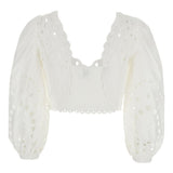 Top crop con occhielli in bianco Charo ruiz ibiza 1989 - donna 