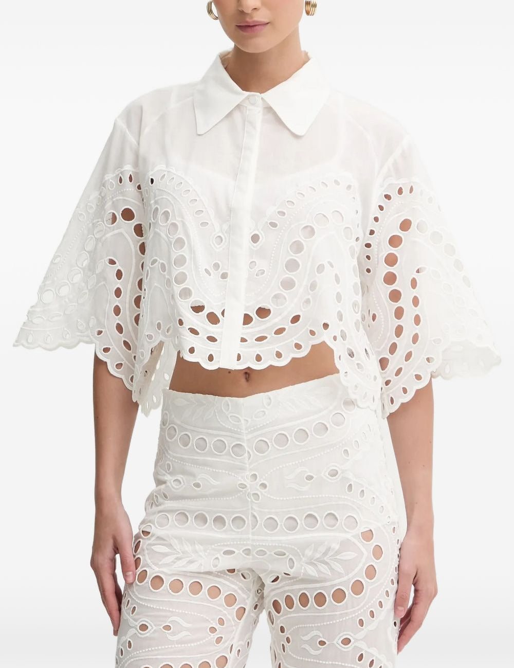 Camicia Storm in pizzo sangallo in bianco Charo ruiz ibiza 1989 - donna 