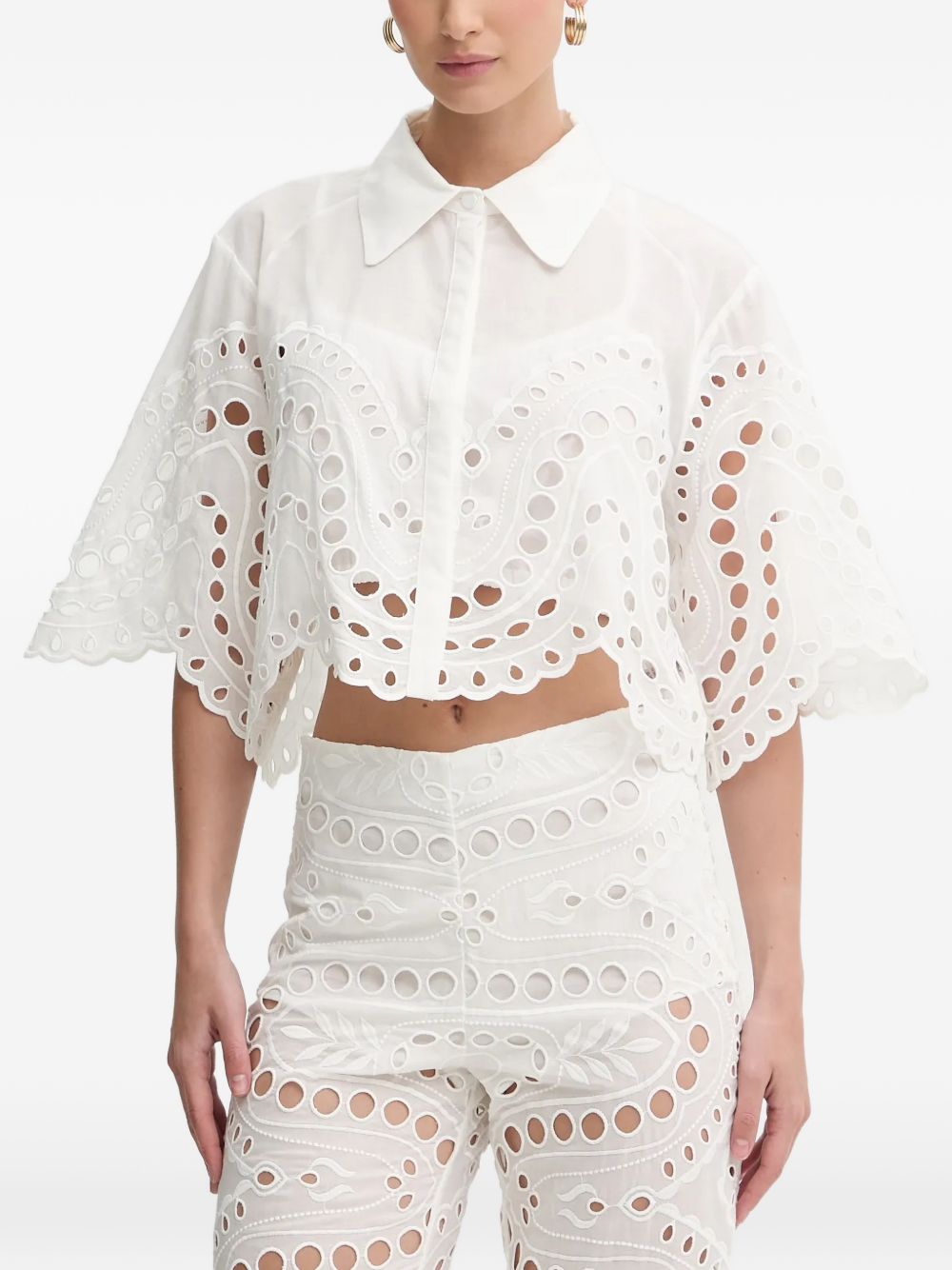 Camicia Storm in pizzo sangallo in bianco Charo ruiz ibiza 1989 - donna 