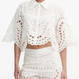 Camicia Storm in pizzo sangallo in bianco Charo ruiz ibiza 1989 - donna 
