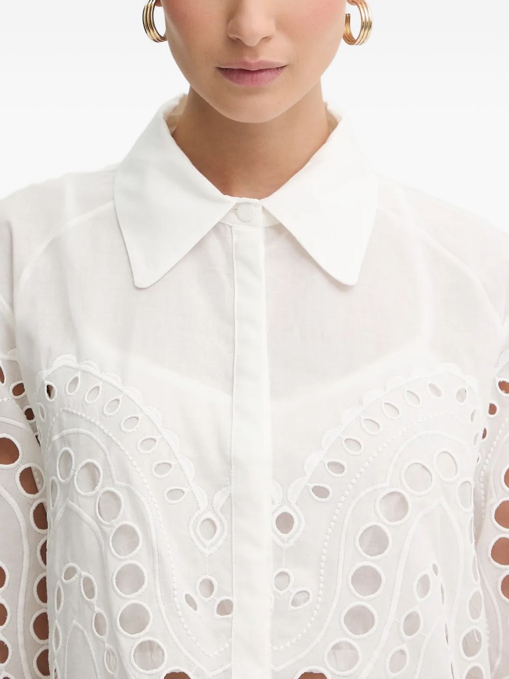 Camicia Storm in pizzo sangallo in bianco Charo ruiz ibiza 1989 - donna 
