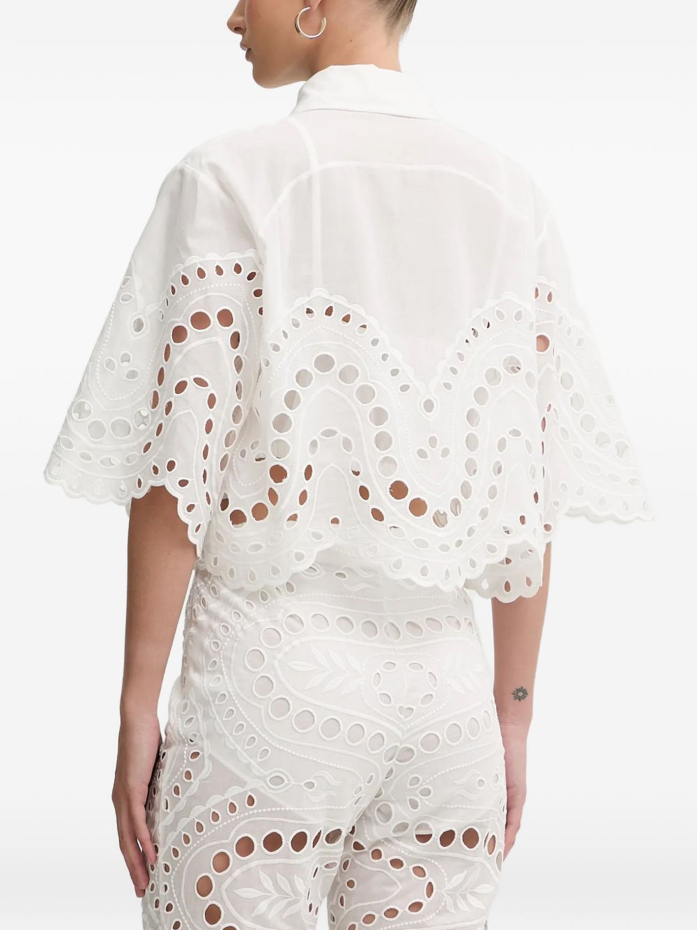 Camicia Storm in pizzo sangallo in bianco Charo ruiz ibiza 1989 - donna 