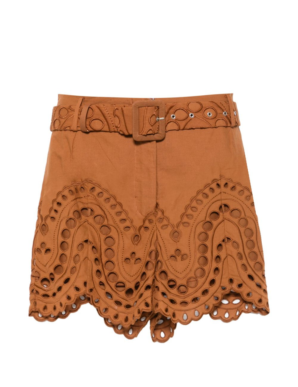 Shorts dune in broderie-anglaise con cintura in marrone Charo ruiz ibiza 1989 - donna 